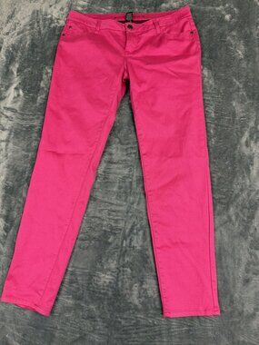 Celebrity Pink Womens Hot Pink Skinny Jeans Size 13 Cotton Blend Mid Rise